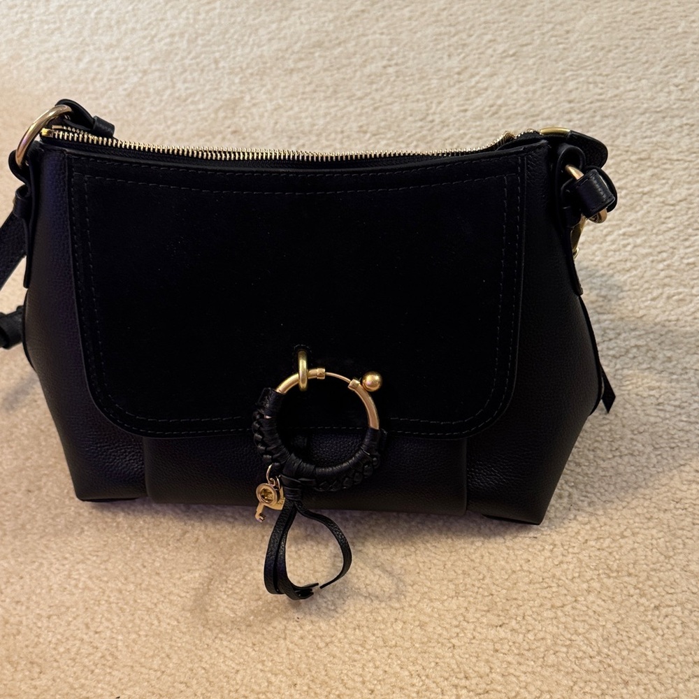 See By Chloe Black Crossbody Bag with Gold Accents